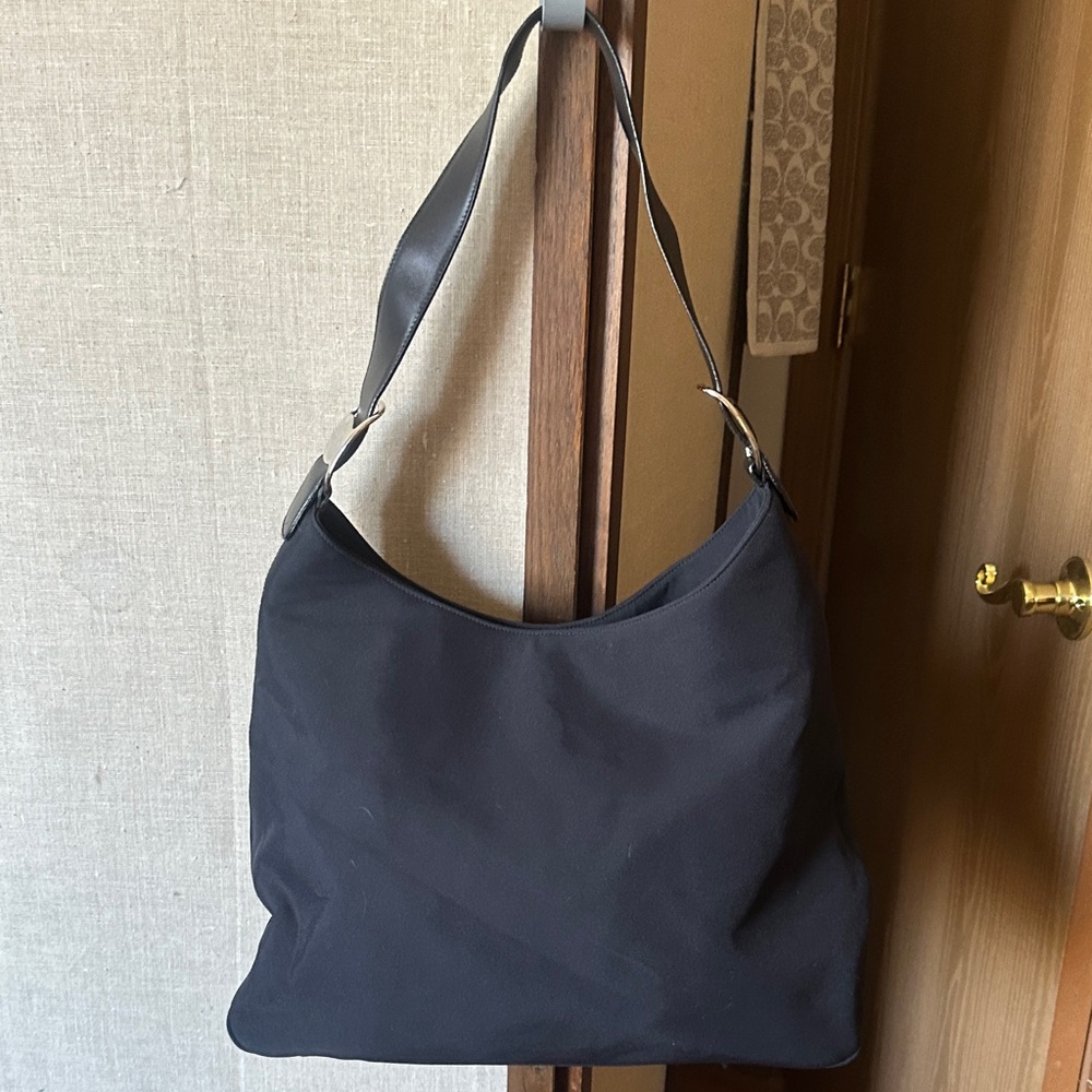 Salvatore Ferragamo Black and Silver Shoulder Bag